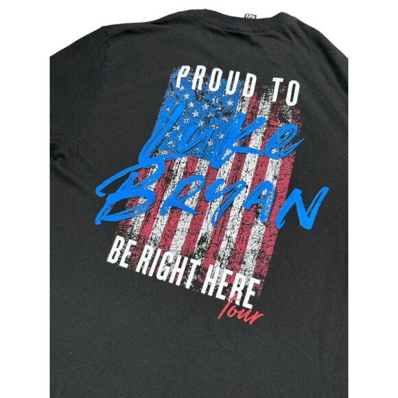 Luke Bryan Proud To Be Right Here 2021 Concert Tour T-Shirt Black Tee Men Large - Picture 1 of 9